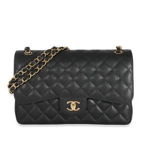 Chanel Black Caviar Jumbo Classic Double Flap Bag